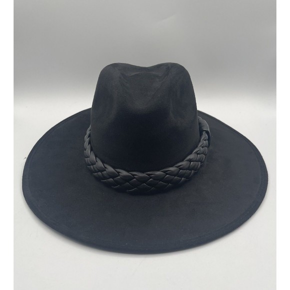 FREE PEOPLE x ASN Melrose Rancher Hat BLACK SUEDE W/ BRAIDED LEATHER BAND, SMALL main image 8